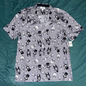 NWT Disney Villain Grey Button Up